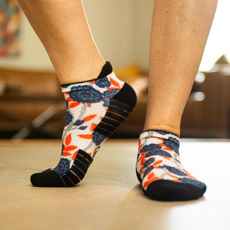 Blue Bloom Ankle Compression Socks