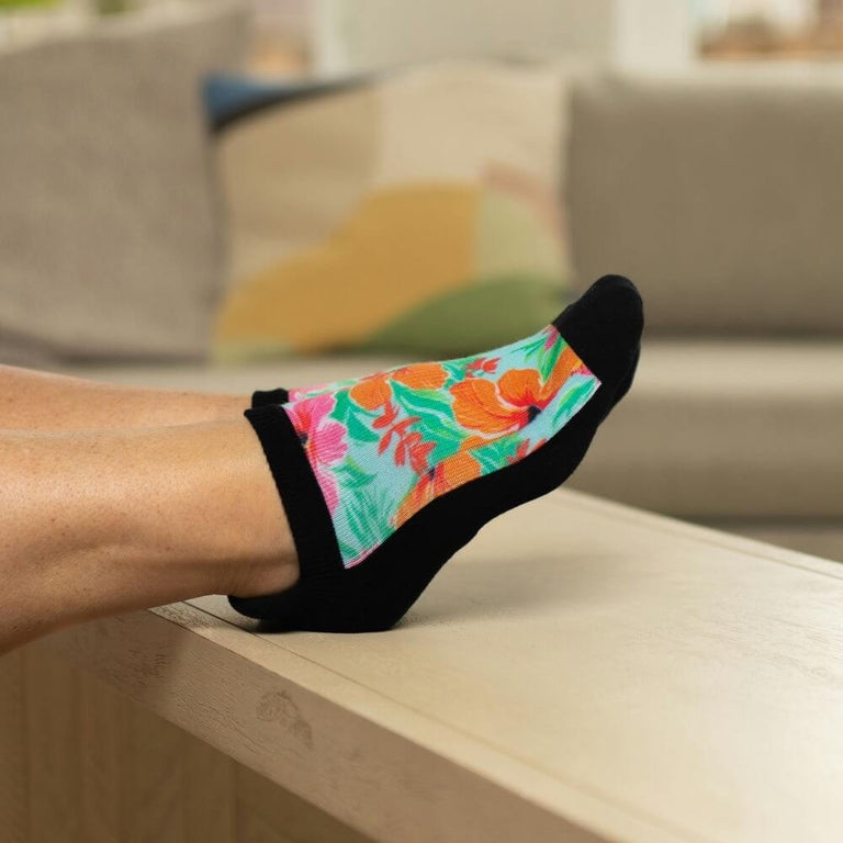 Tropical Hibiscus Ankle Socks
