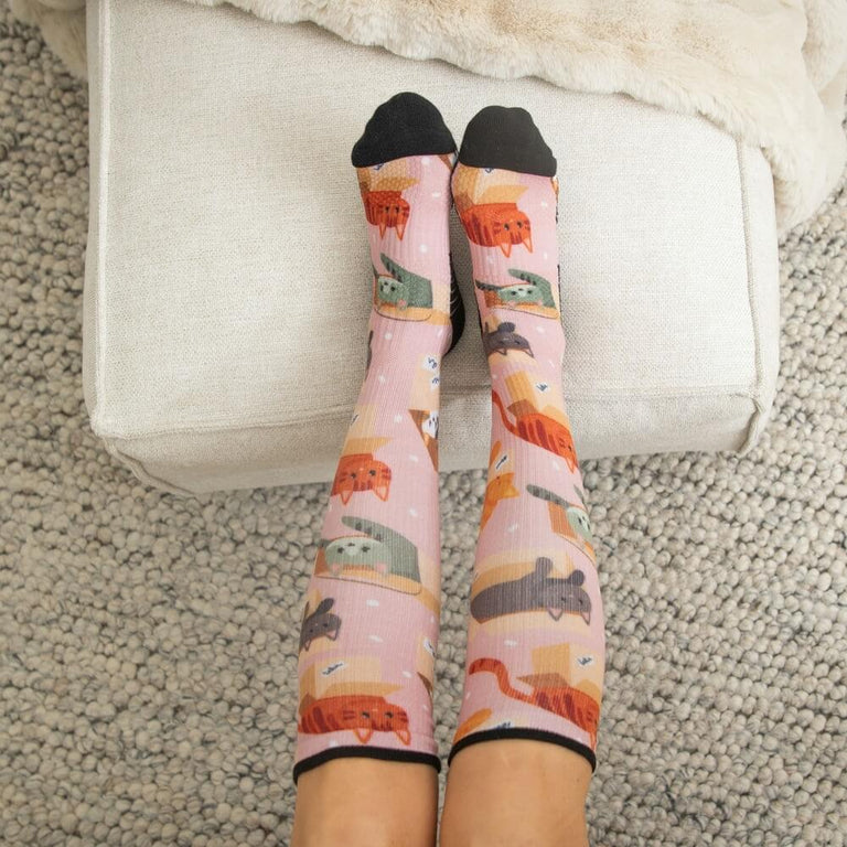 Cats in Boxes Compression Socks