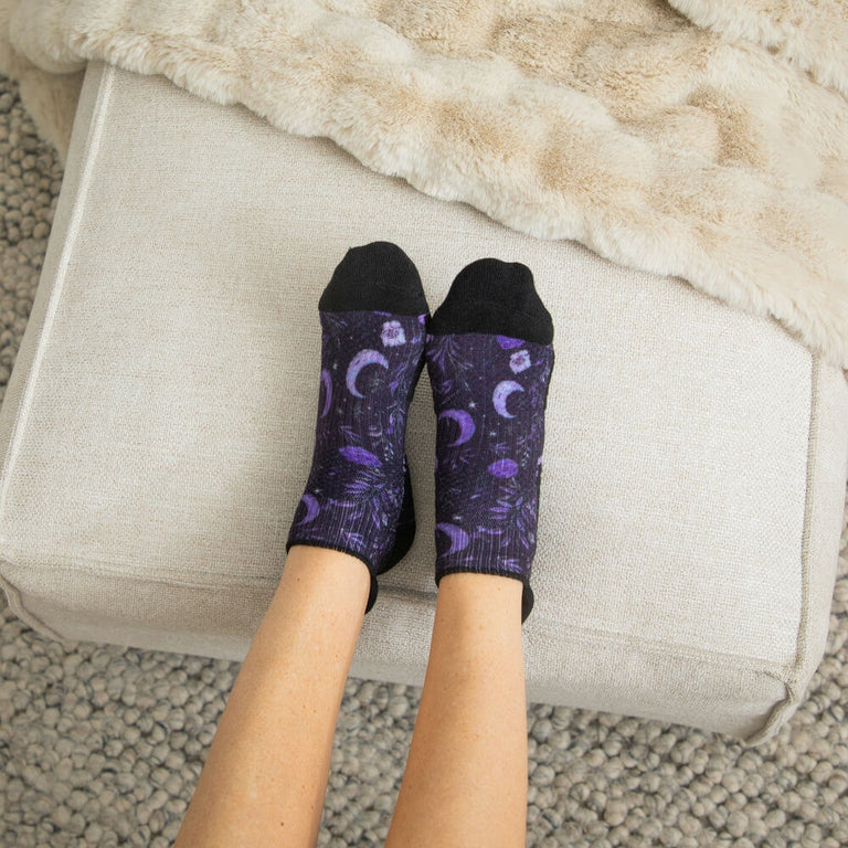 Purple Moon Ankle Compression Socks In Action