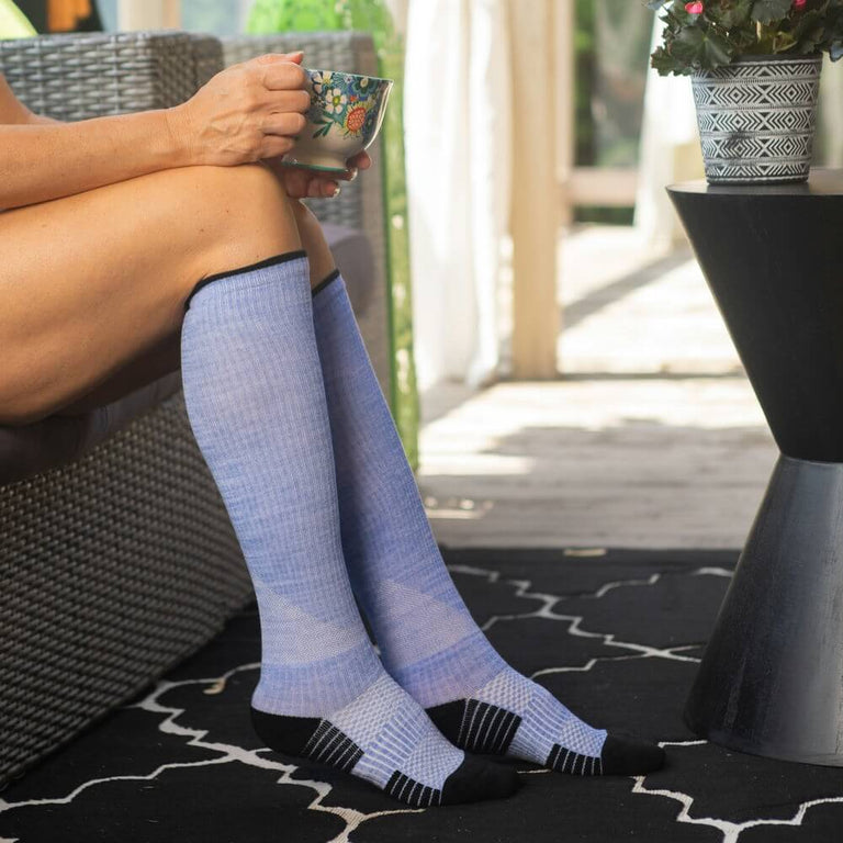Heather Blue Compression Socks