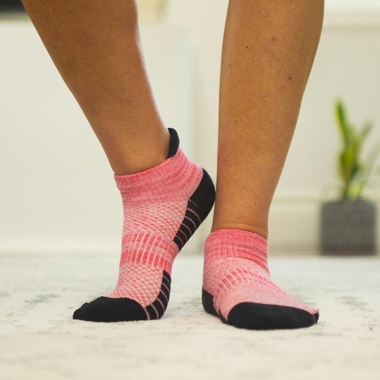 Heather Red Ankle Compression Socks