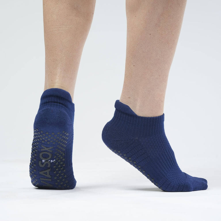 Navy Blue Ankle Compression Gripper Socks