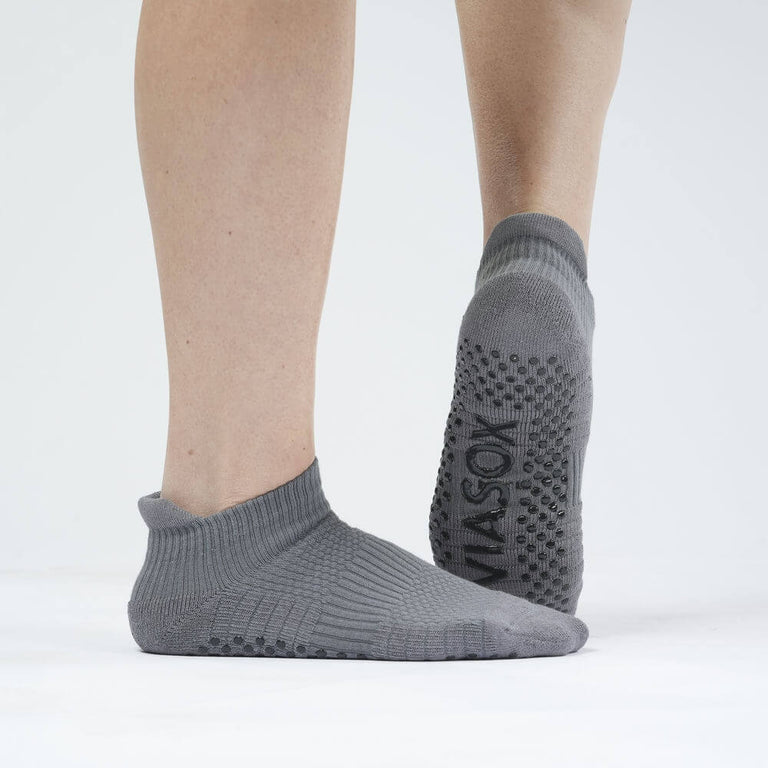 Gray Ankle Compression Gripper Socks