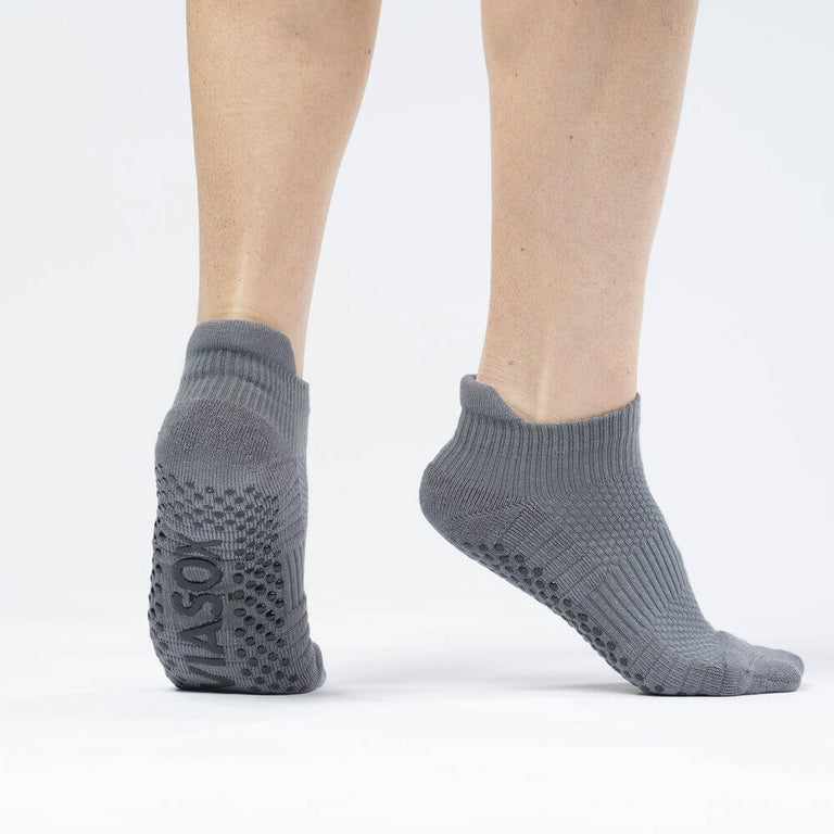 Gray Ankle Compression Gripper Socks