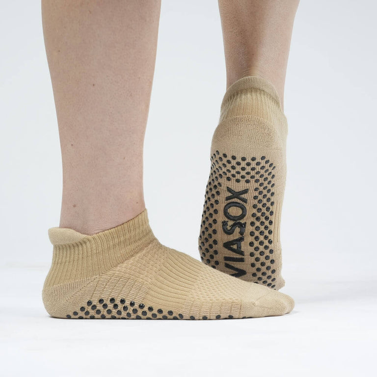 Tan Ankle Compression Gripper Socks