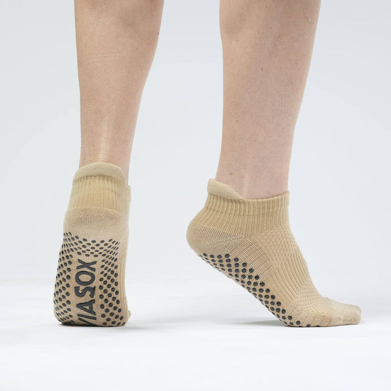 Tan Ankle Compression Gripper Socks