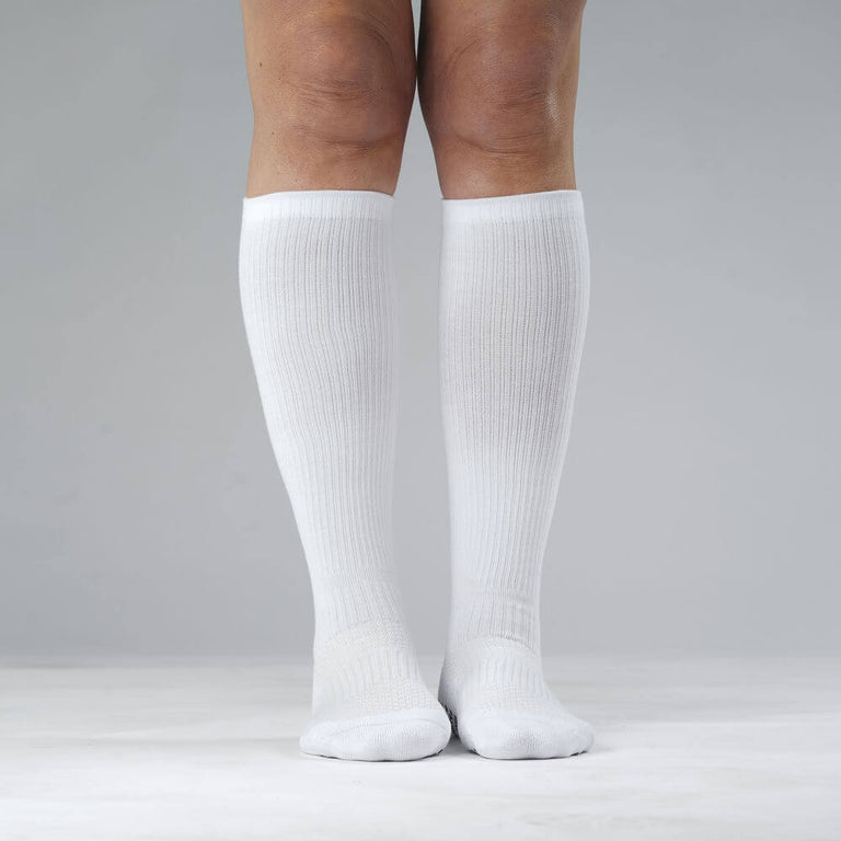 White Compression Gripper Socks