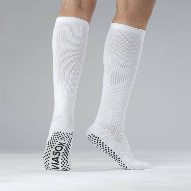 White Compression Gripper Socks