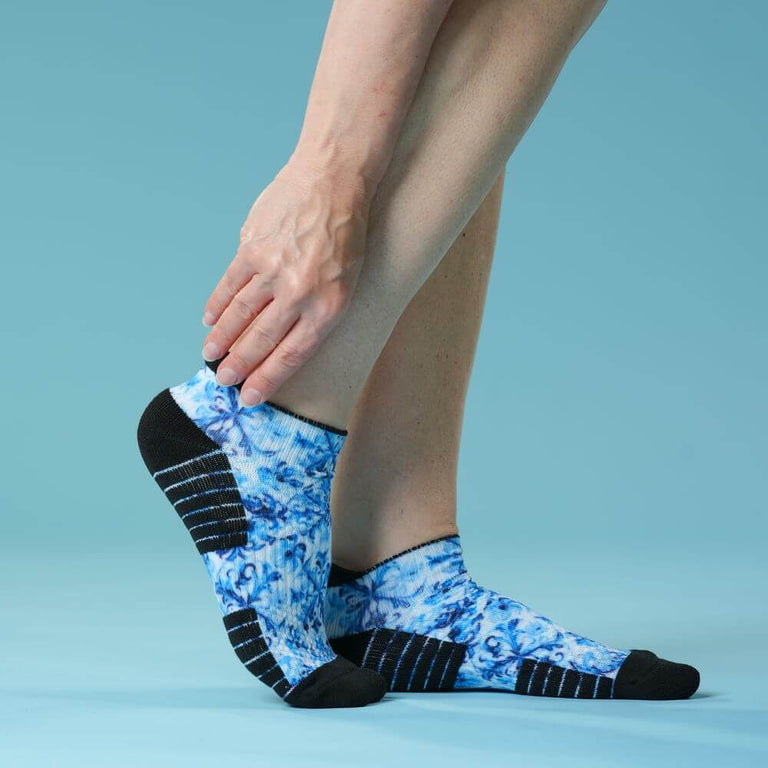 Blue Beauty Ankle Compression Socks