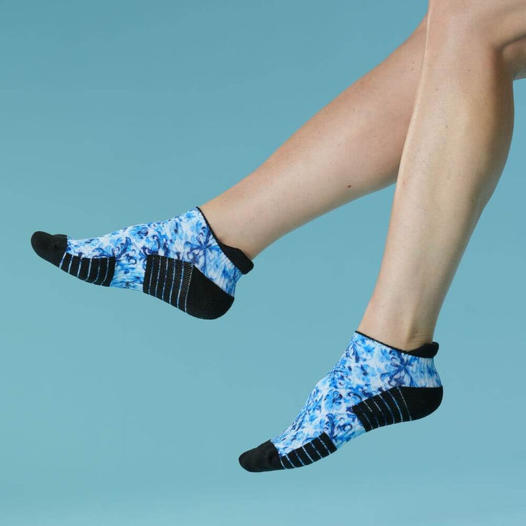 Blue Beauty Ankle Compression Socks