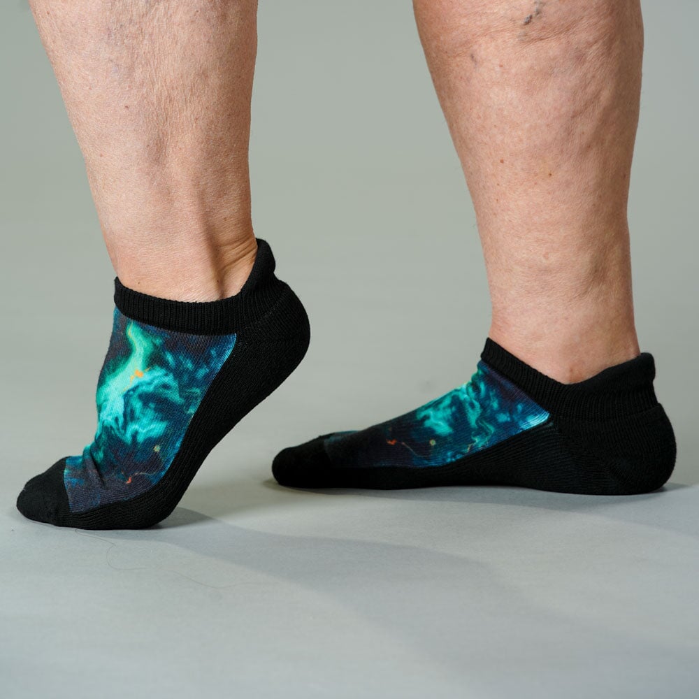 Viasox Malachite Ankle Socks stretched display