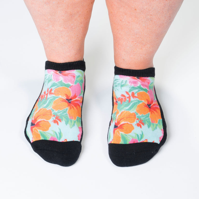 Tropical Hibiscus Ankle Socks