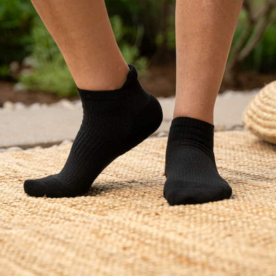 Viasox Black Ankle Compression Socks stretched display