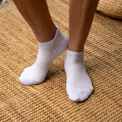 Viasox White Ankle Compression Socks side view
