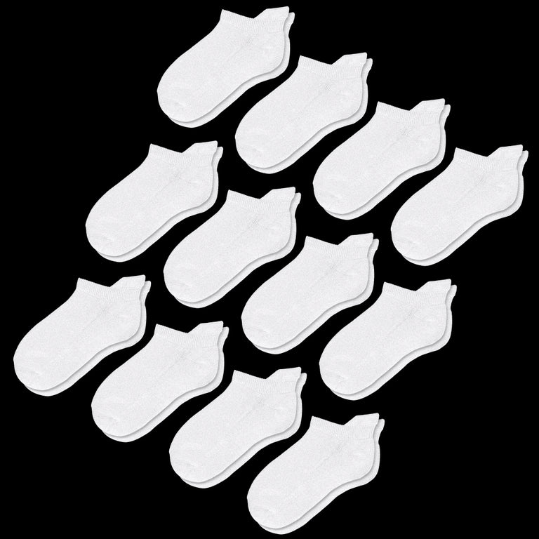 White Diabetic Ankle Socks Bundle 12-Pack