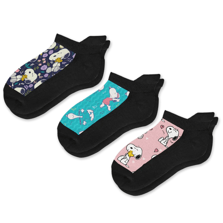 Live Laugh Snoopy Ankle Socks Bundle 3-Pack