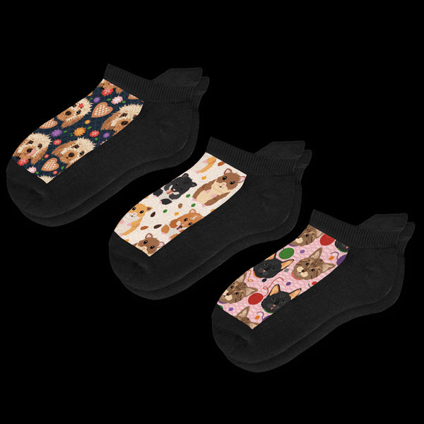 Pet Ankle Socks 3-Pack Bundle