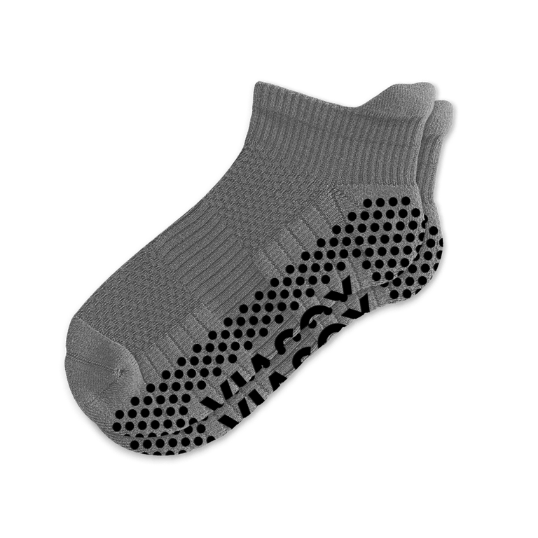 Gray Ankle Compression Gripper Socks