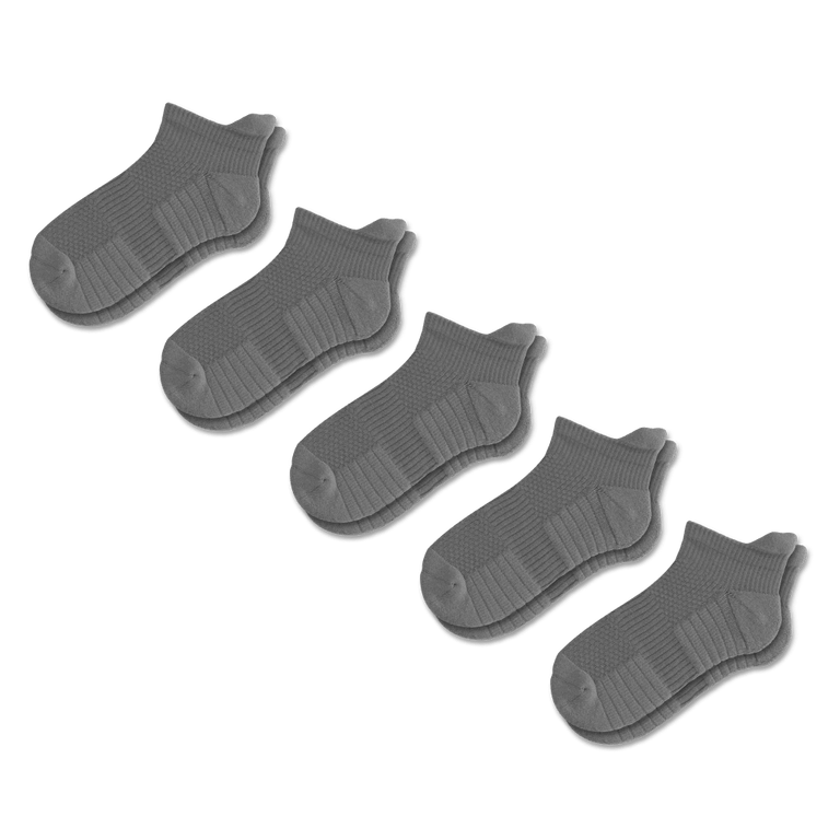 Gray Ankle Compression Socks 5-Pack Bundle