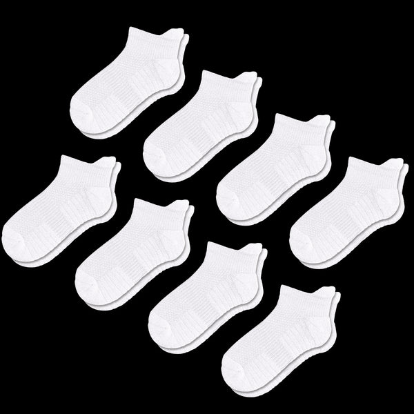 White Ankle Compression Socks Bundle 8-Pack