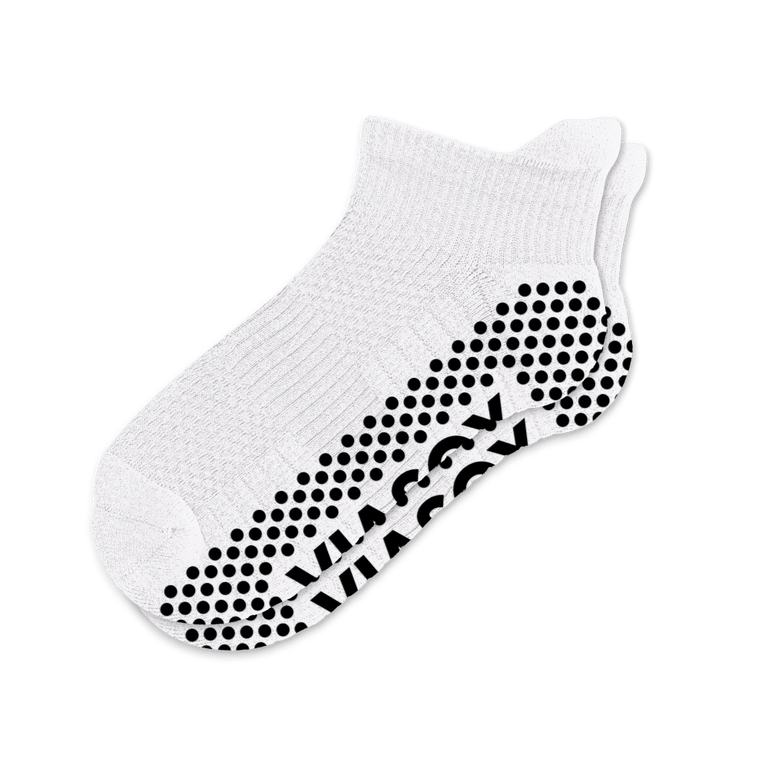 White Ankle Compression Gripper Socks