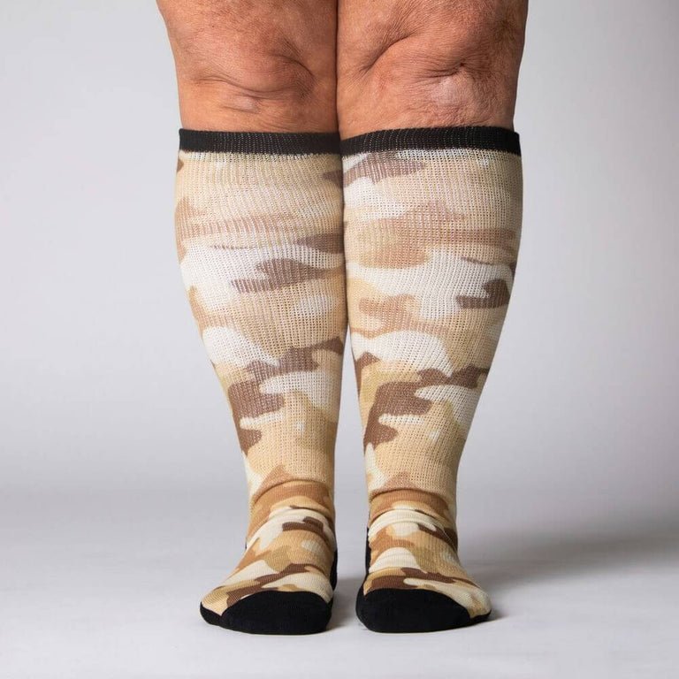 Desert Camo Compression Socks From Viasox Front View