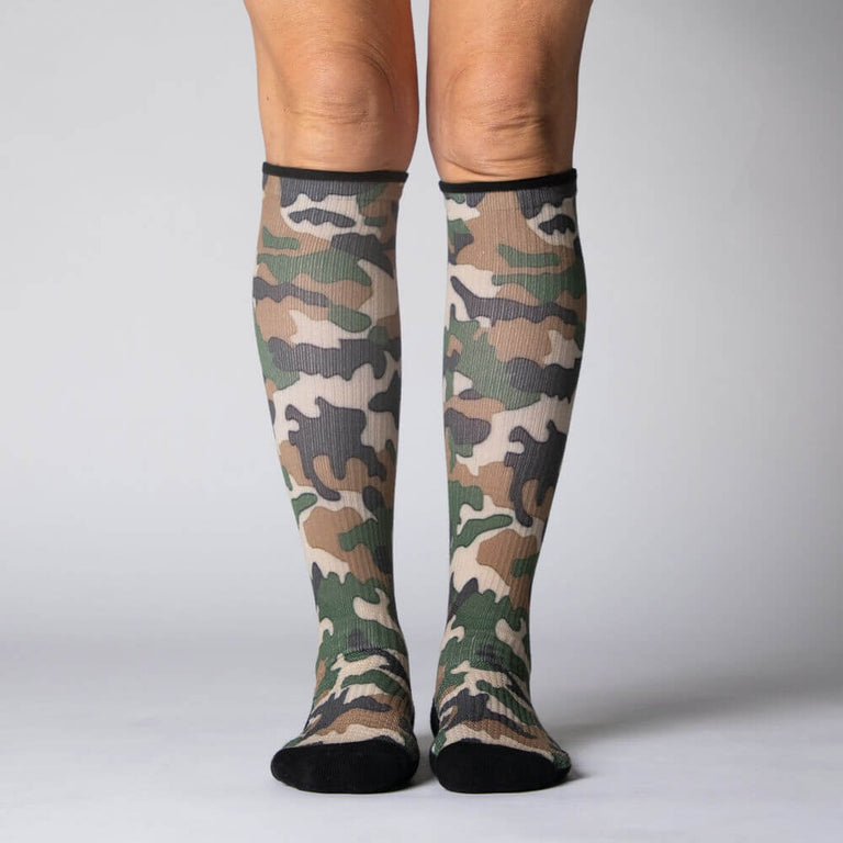 Viasox Army Camo Compression Socks Front View