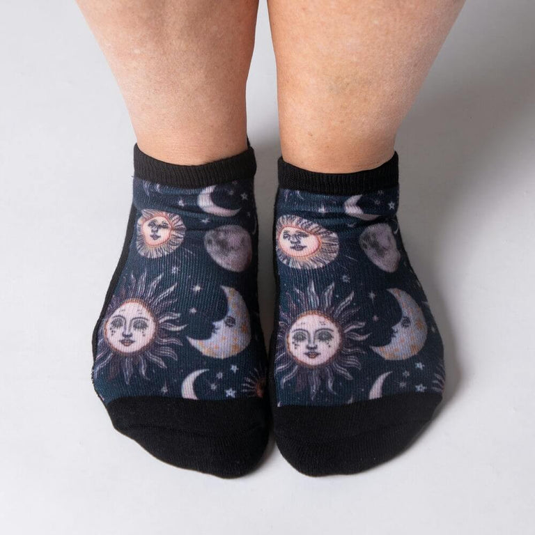 Viasox Celestial Moon Ankle Socks Front View