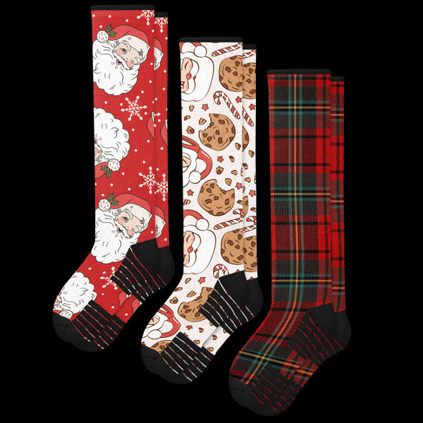 Santa Compression Socks Bundle 3-Pack