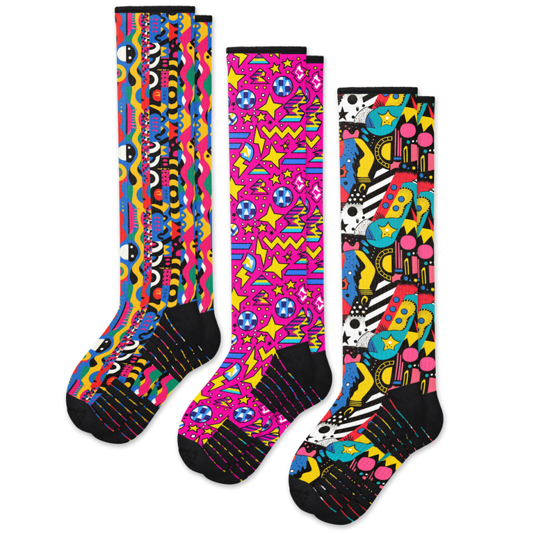 Pop Art Compression Socks 3-Pack Bundle