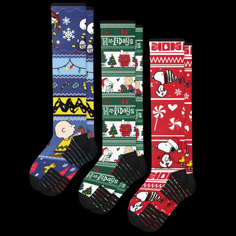 Peanuts Xmas Compression Socks Bundle 3-Pack