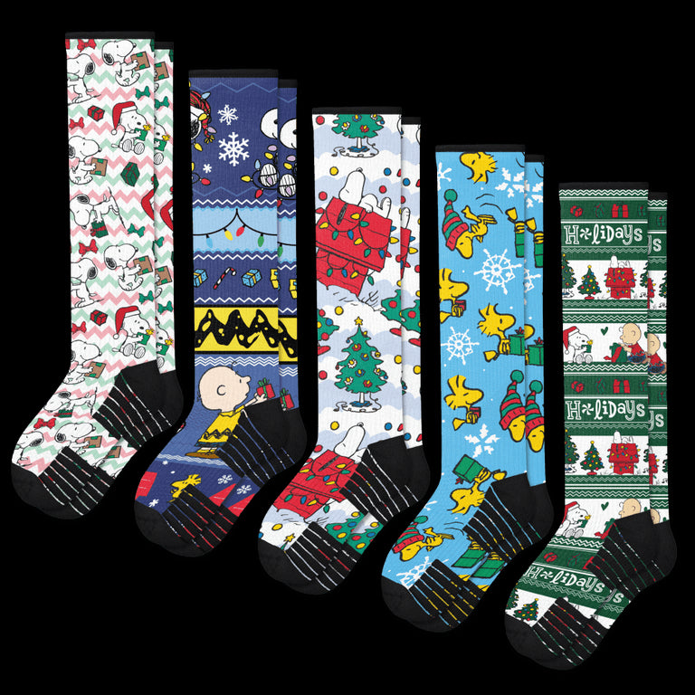 Peanuts Christmas Compression Socks Bundle 5-Pack