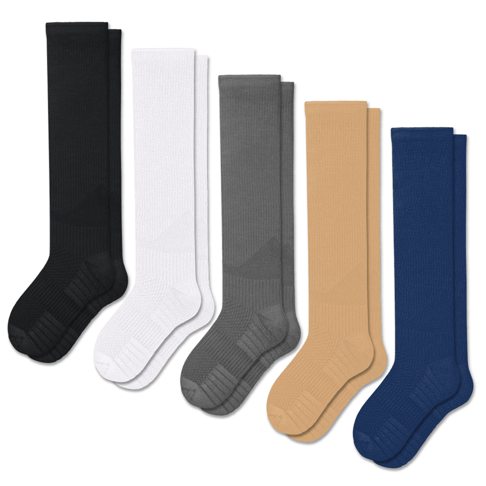 Viasox Solid Essentials Compression Socks Bundle 5-Pack front view