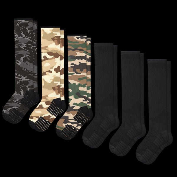 Tactical Compression Socks Bundle 6-Pack