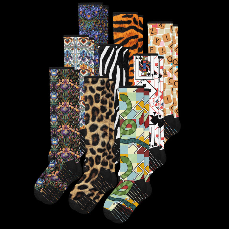 All New Patterns Compression Socks Bundle 9-Pack