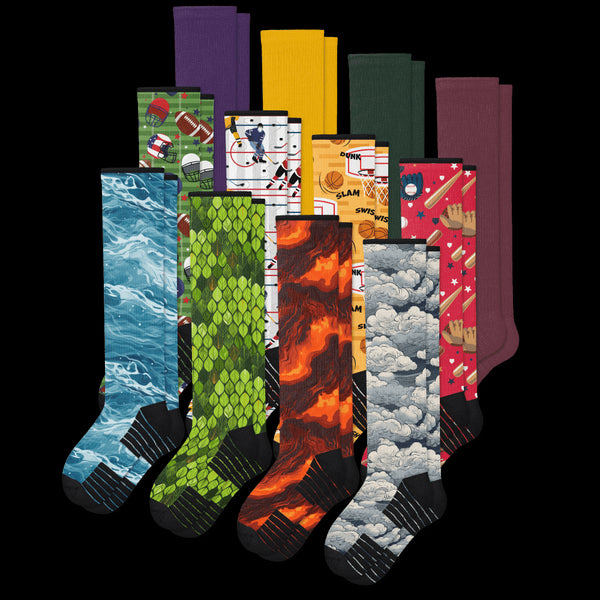 All New Patterns Compression Socks Bundle 12-Pack