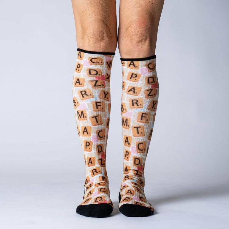 Letter Tiles Compression Socks