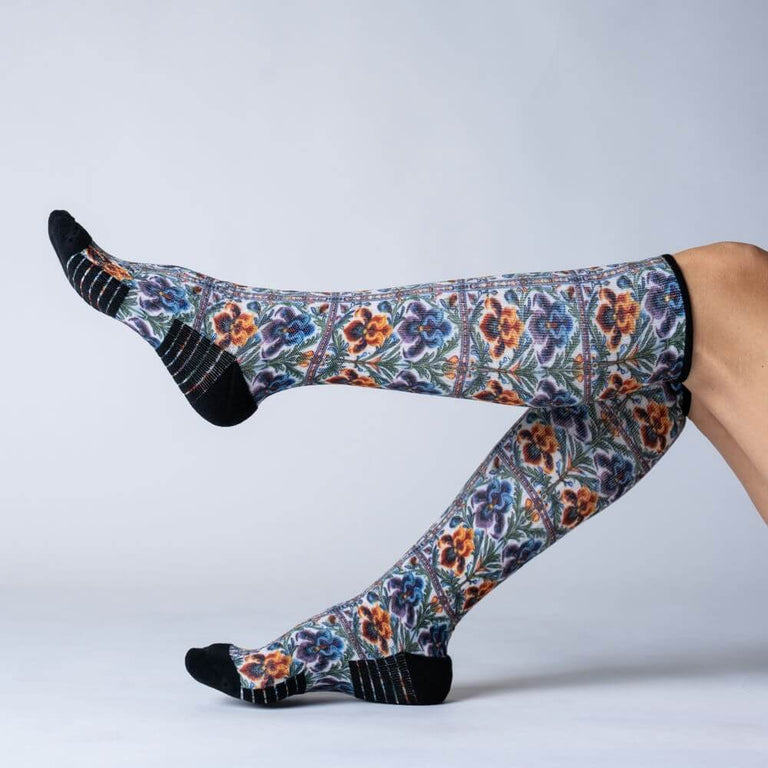 Floral Tiles Compression Socks