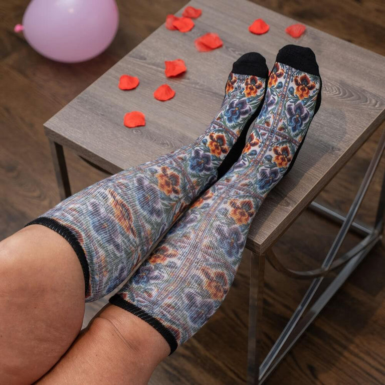 Floral Tiles EasyStretch™ Socks