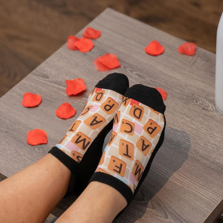 Letter Tiles Ankle Socks