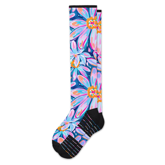 Daisy Blue Compression Socks