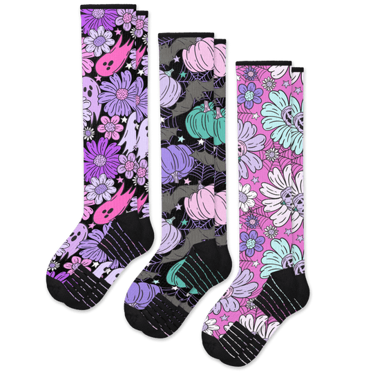 Spooky Pastels Compression Socks 3-Pack Bundle