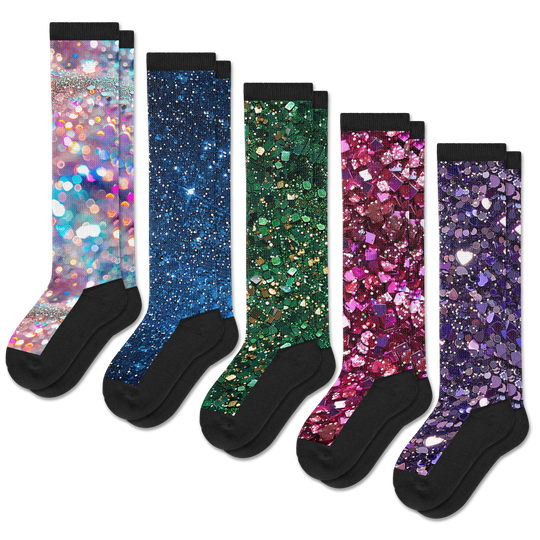 Glitter EasyStretch™ Socks 5-Pack Bundle