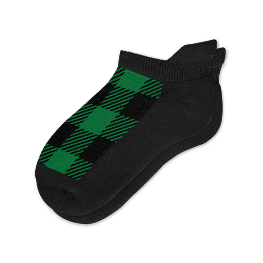 Green Plaid Ankle Socks