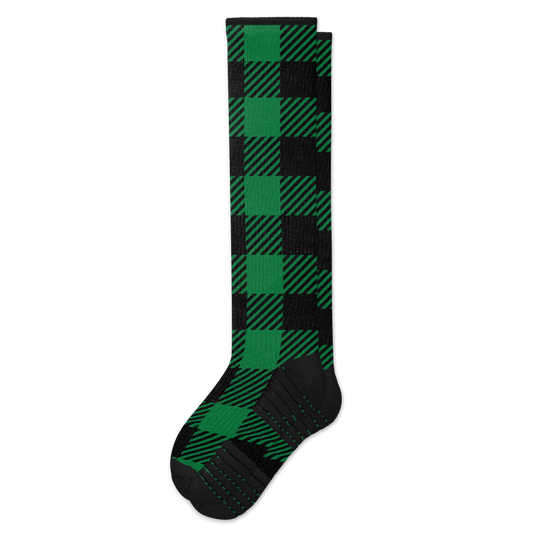 Green Plaid Compression Socks