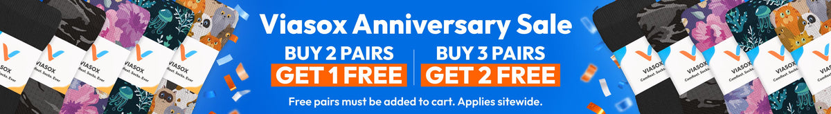 Viasox Anniversary Sale – Buy 2 pairs get 1 free, buy 3 pairs get 2 free
