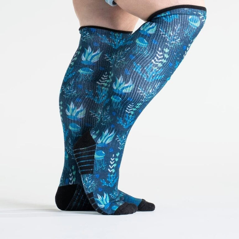 Viasox Jellyfish Blues Compression Socks Side View