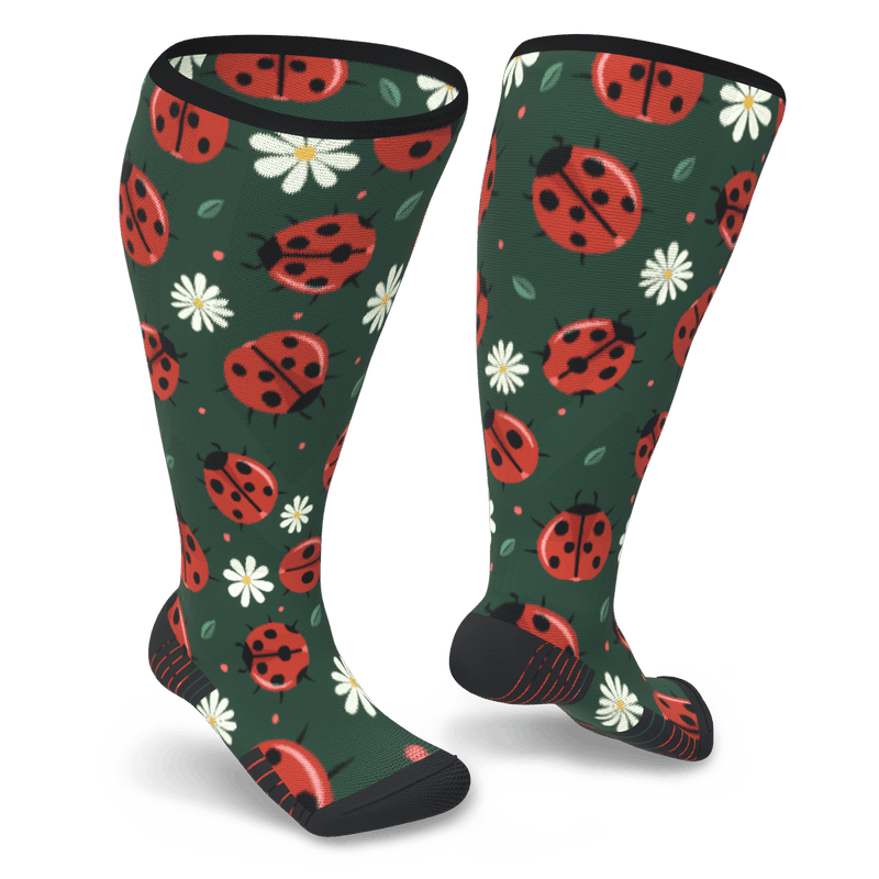 Ladybug Picnic Diabetic Compression Socks