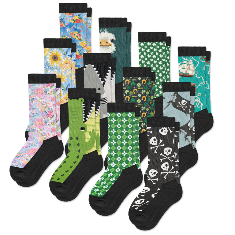 All New Patterns EasyStretch™ Socks Bundle 12-Pack